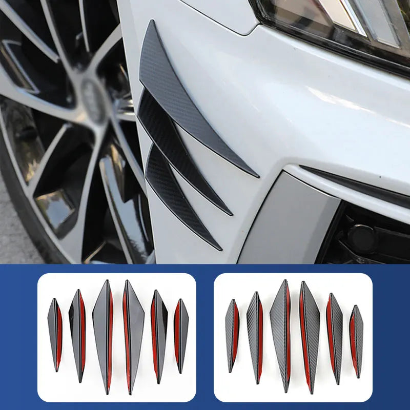 Universal Front Bumper Lip Splitter Fins (6-Piece Set)