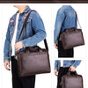 Genuine Leather Business Briefcase for Men – Fits 15.6" Laptop