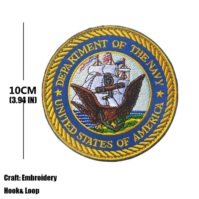 Embroidered Tactical Patch with Hook and Loop Backing