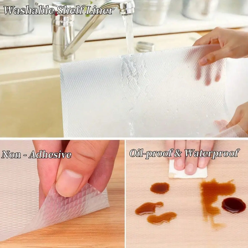 Waterproof Non-Slip Shelf Liner Roll with Daisy Pattern