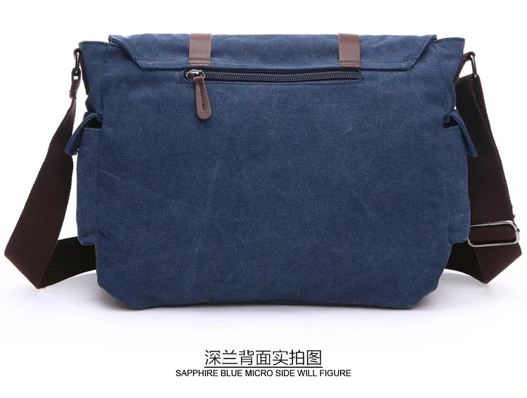 Vintage Canvas Messenger Bag for Men – Retro Crossbody Shoulder Bag
