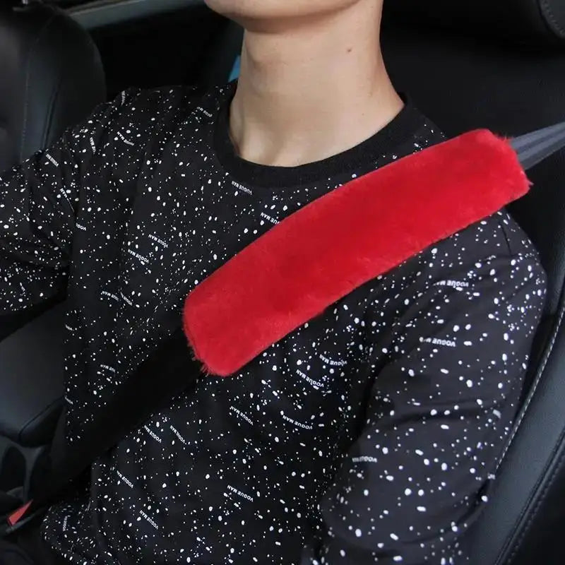 Plush Car Seatbelt Shoulder Pads – 2 Pack, Soft Comfort Accessories