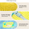 Yellow fluffy microfiber shoe cleaning bag featuring a durable YKK zipper and 6D breathable mesh.