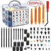 A clear plastic container holds a variety of 820 Retainer Clips and 105 Pieces of push retainers for automotive trim.