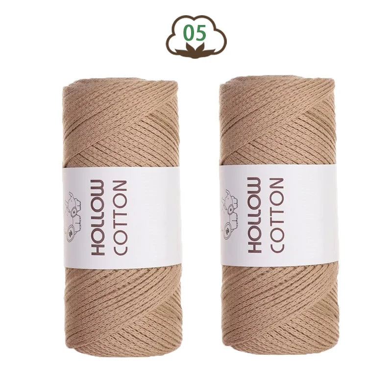 Soft Hollow Cotton Yarn for Knitting and Crochet
