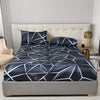 Non-Slip Fitted Sheet with Elastic Edges – Geometric Print, Soft Cotton Feel