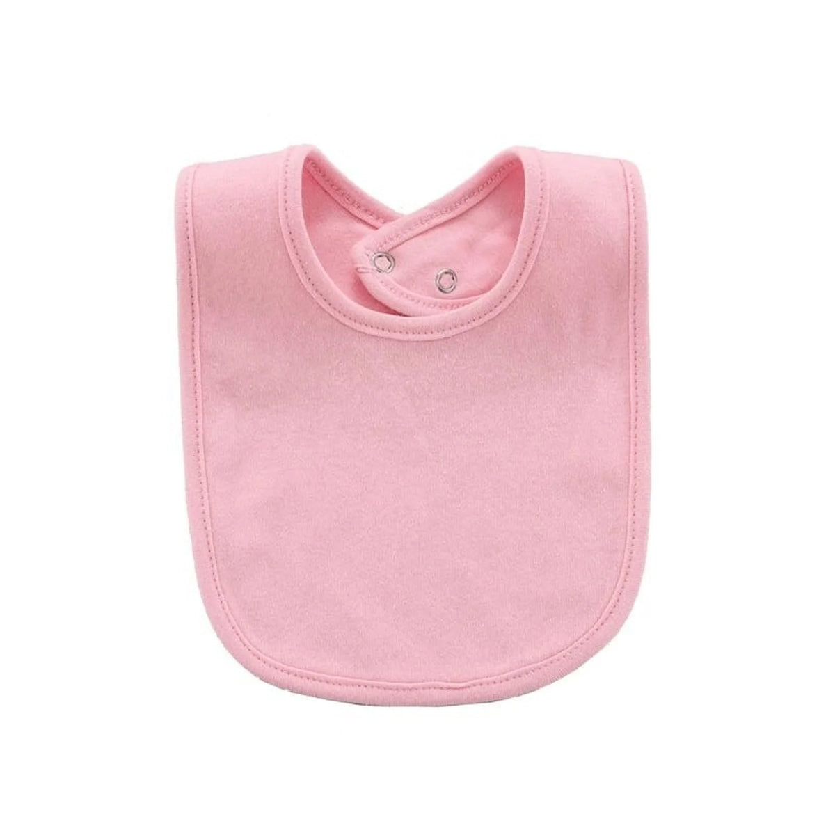 A pink soft cotton baby bib with an absorbent saliva towel.