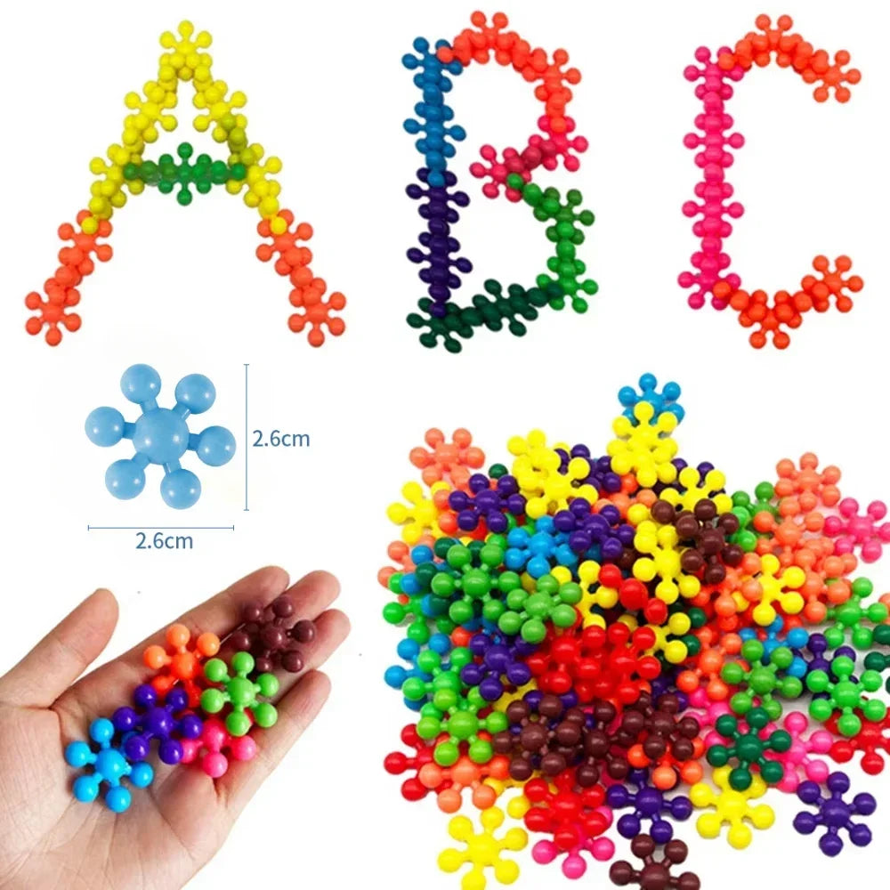 Snowflake Interlocking Building Blocks for Creative Play