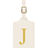 Personalized Embroidered Leather Luggage Tag with Letter Initial