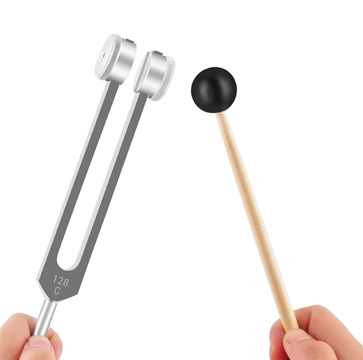 128Hz Aluminum Alloy Tuning Fork Set for Sound Therapy and Chakra Balancing