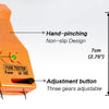 An orange universal automotive fuse tester tool with a hand-pinching design and adjustment button.