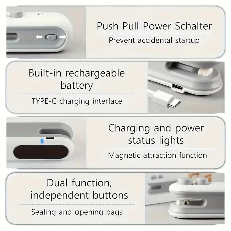 USB Rechargeable Magnetic Snack Bag Sealer