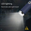 A blue LED lighting product illuminates a paved surface for safe night travel.