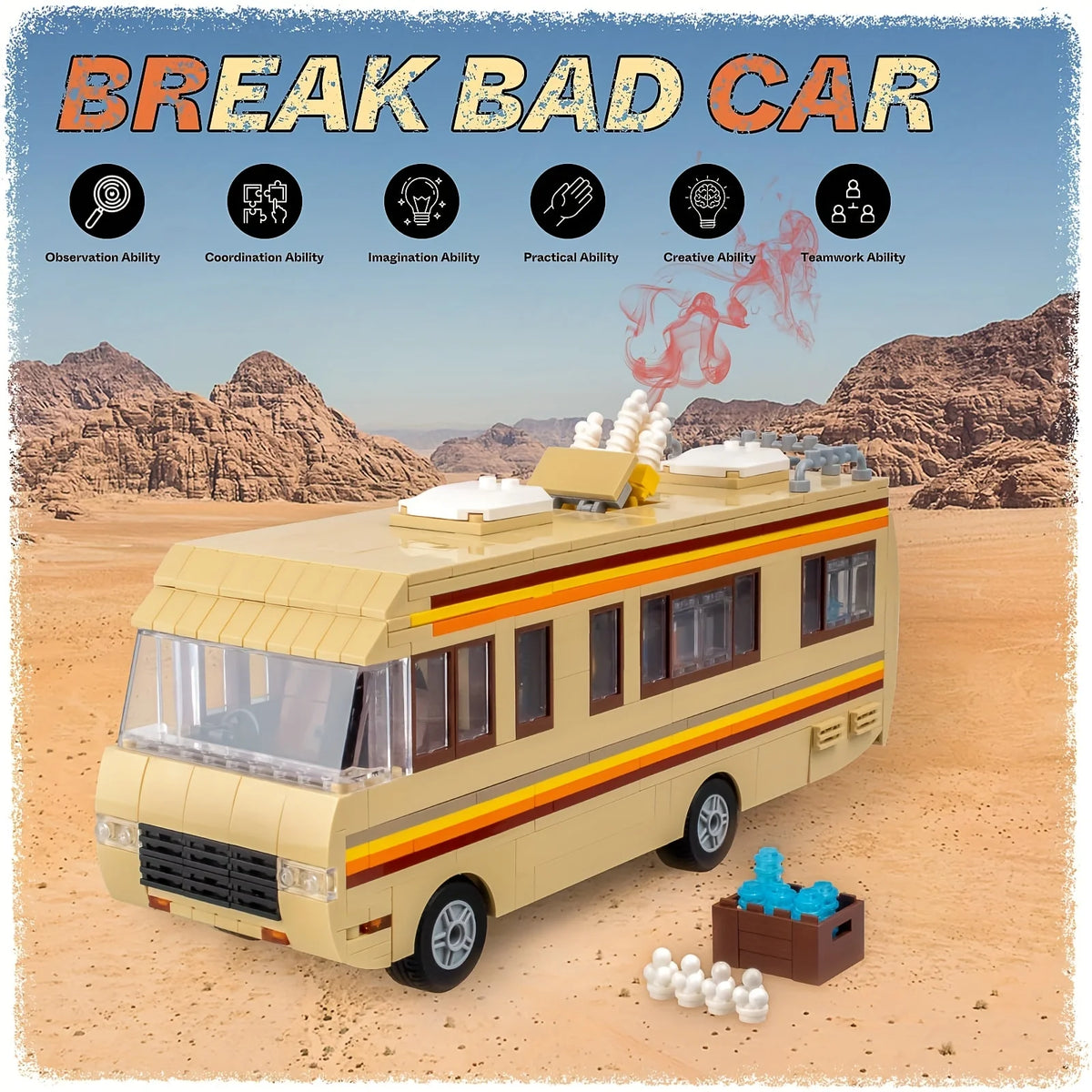 Building Block RV Set - 986 Pieces, DIY Collectible Model