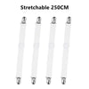 Set of four stretchable clear plastic corner straps for bed sheets