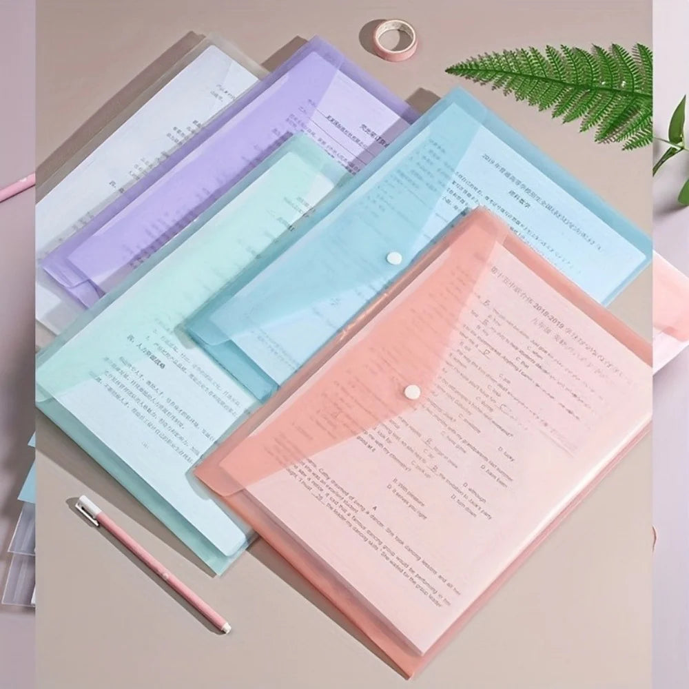 Clear A4 Plastic Document Organizer Folders (Set of 10)