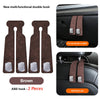 Brown ABS double hook in two pieces for car seat back use with a suede finish