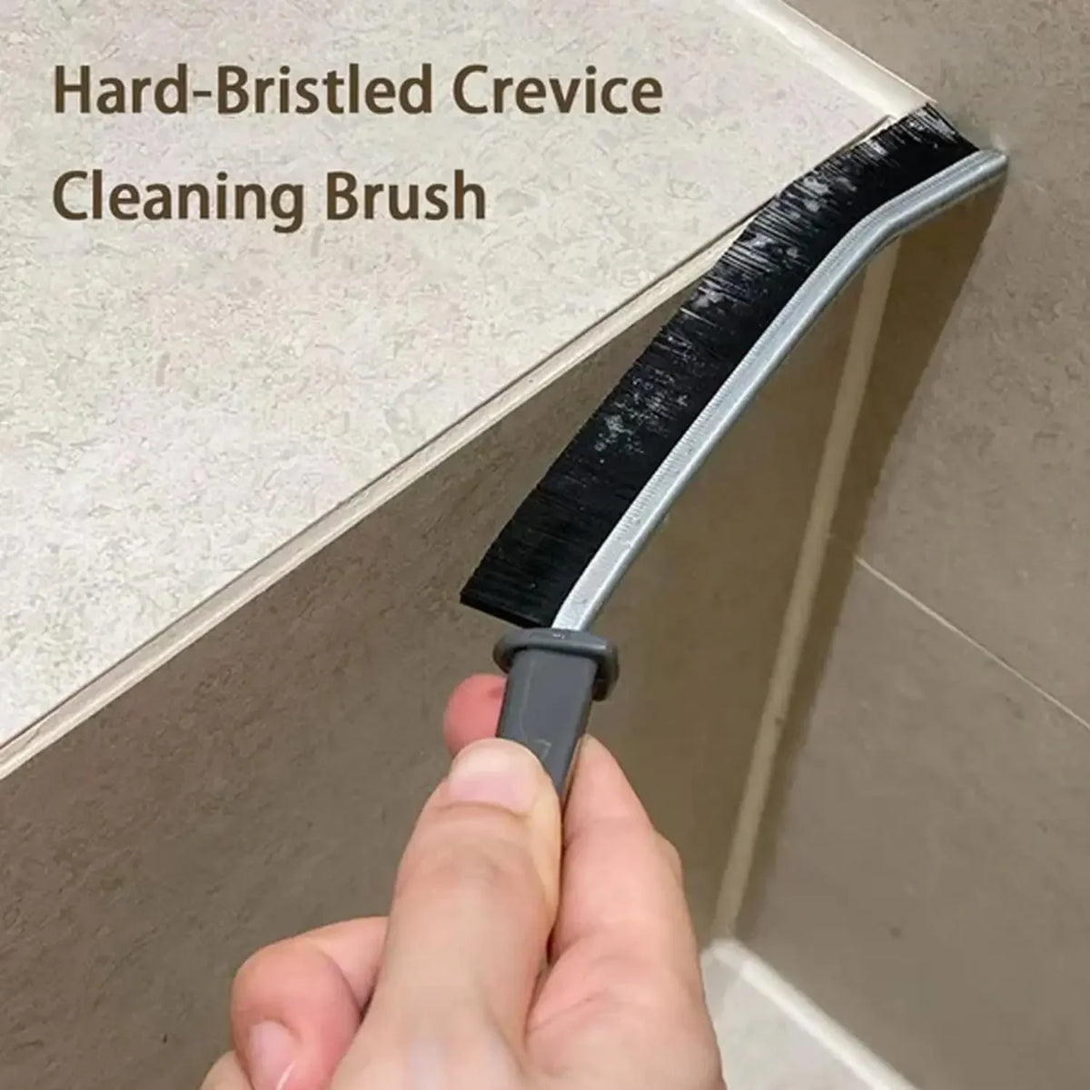Hard-Bristled Crevice Cleaning Brush for Tight Spaces and Grout