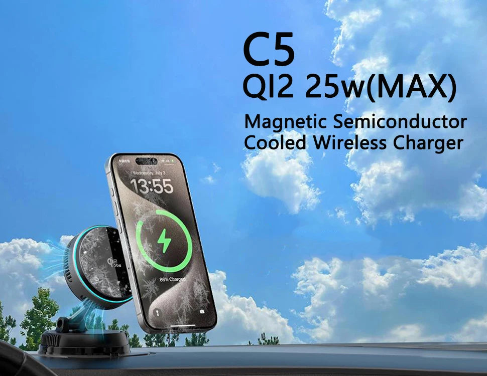 Magnetic Wireless Charger with Semiconductor Cooling and RGB Lights