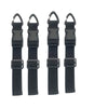 A set of five black heavy duty extension cord organizers with buckle locks.
