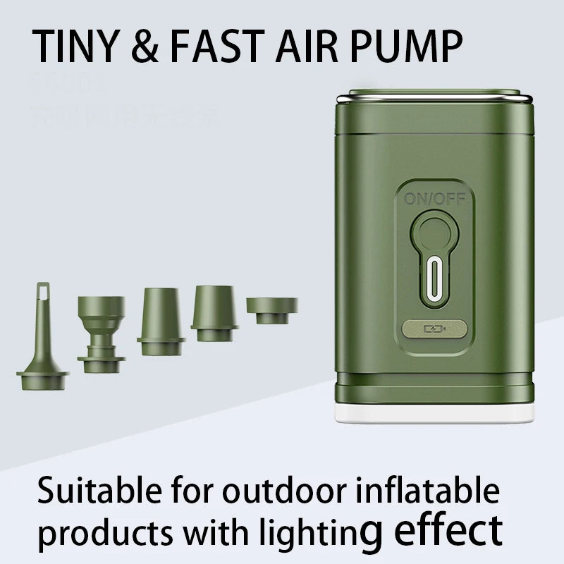 Portable Wireless Mini Air Pump with LED Light