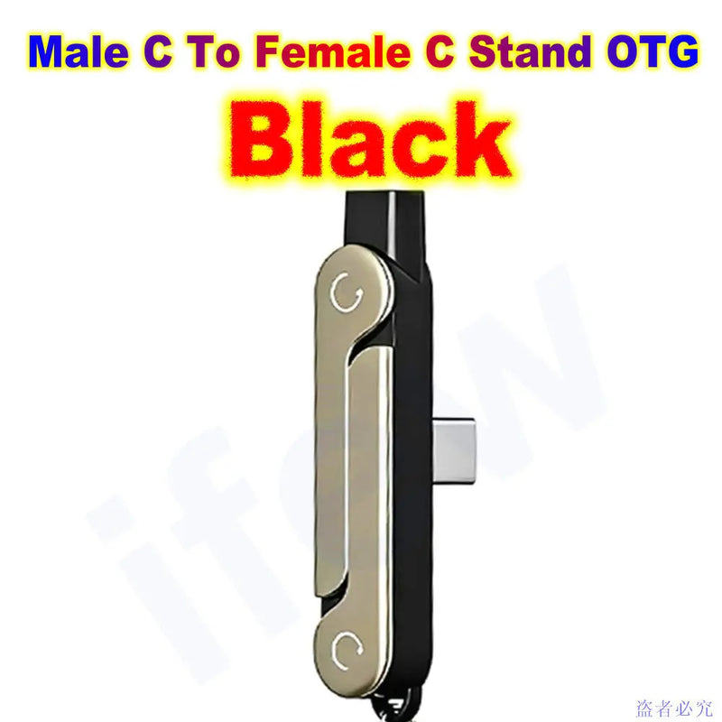 Flat USB-C Fast-Charging Cable with Foldable Phone Stand