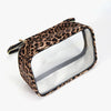 Leopard Print Transparent Makeup Bag with Waterproof Zipper