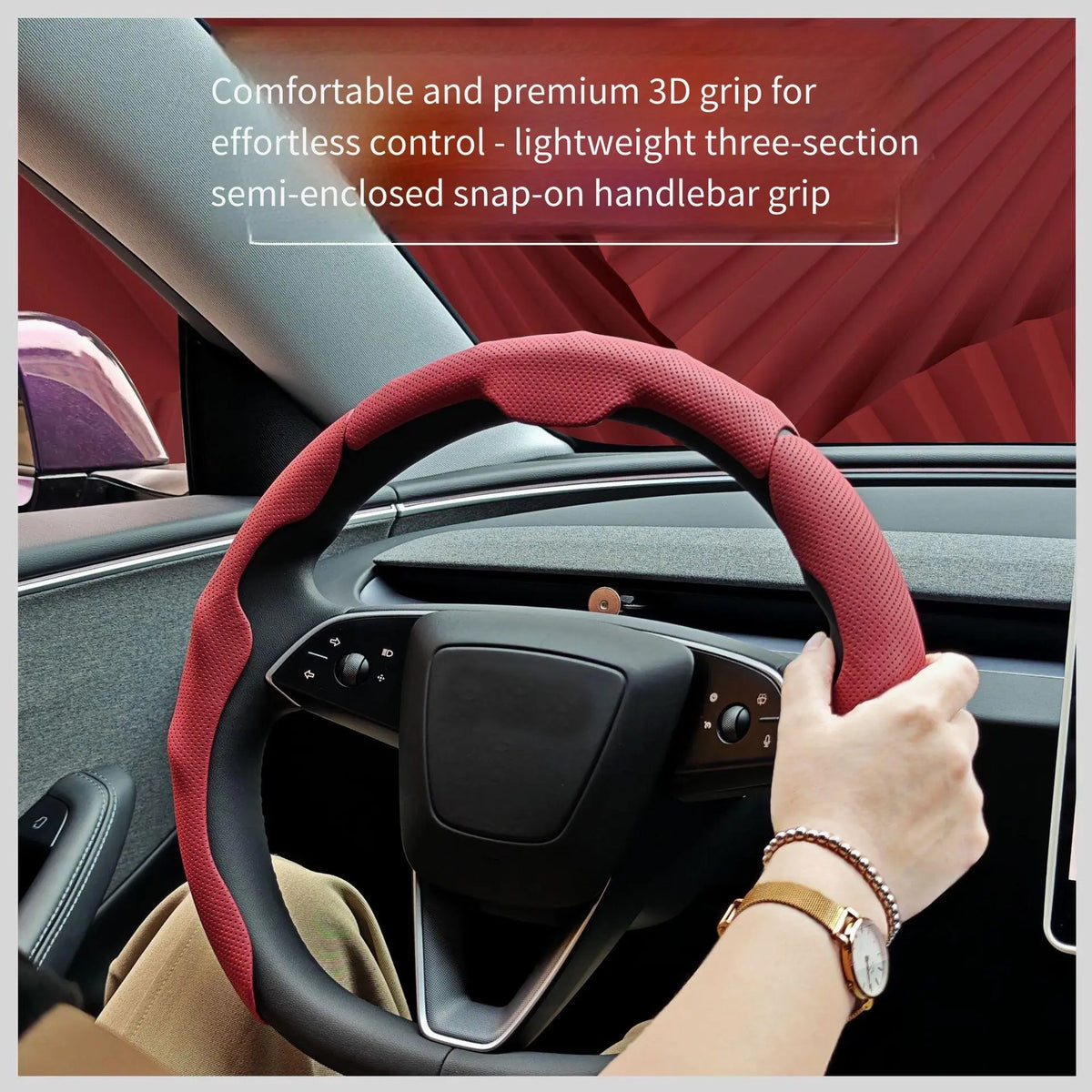Perforated Leather Car Steering Wheel Cover