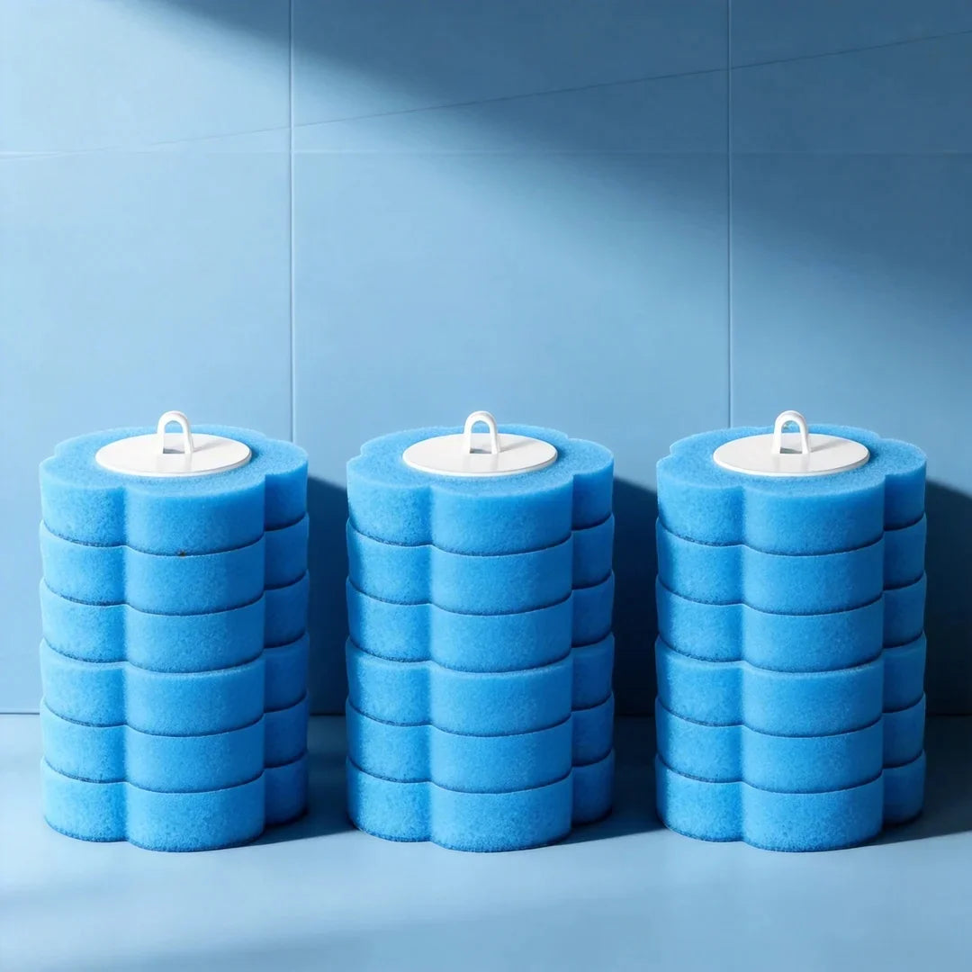 Disposable Toilet Brush Set with Wall-Mounted Holder and Refill Heads