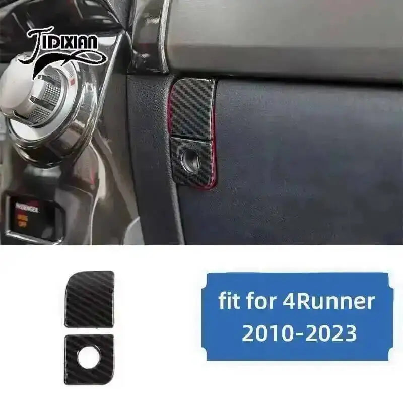 Carbon fiber trim kit for Toyota 4Runner 2010-2023 featuring a black textured piece.