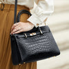 Elegant Genuine Leather Shoulder Bag for Women with Top Handle