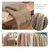 Khaki Knitted Throw Blanket with Tassels