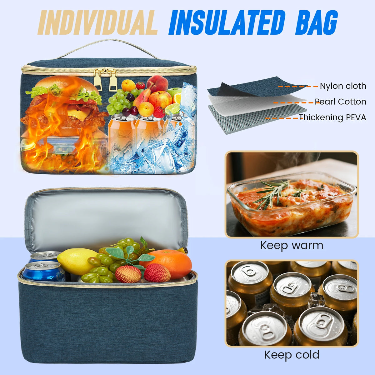 Insulated Lunch Cooler Backpack with Water-Resistant Design