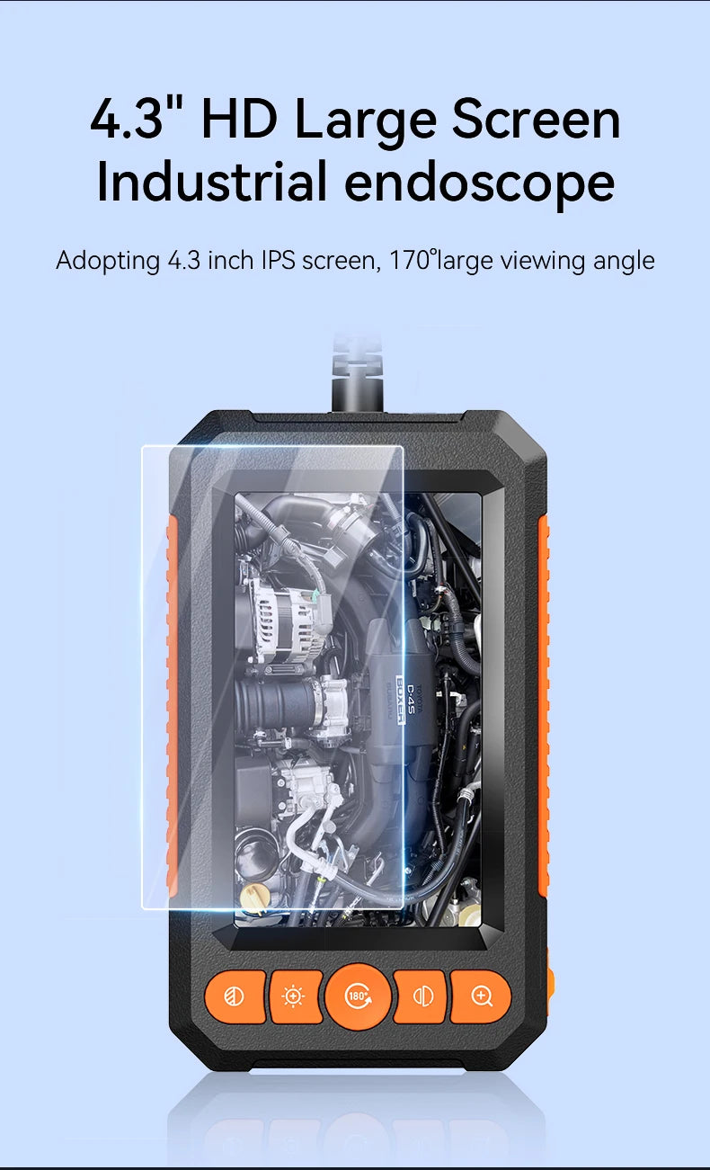 Professional 1080P Dual-Lens Endoscope Inspection Camera with 4.3" LCD Screen