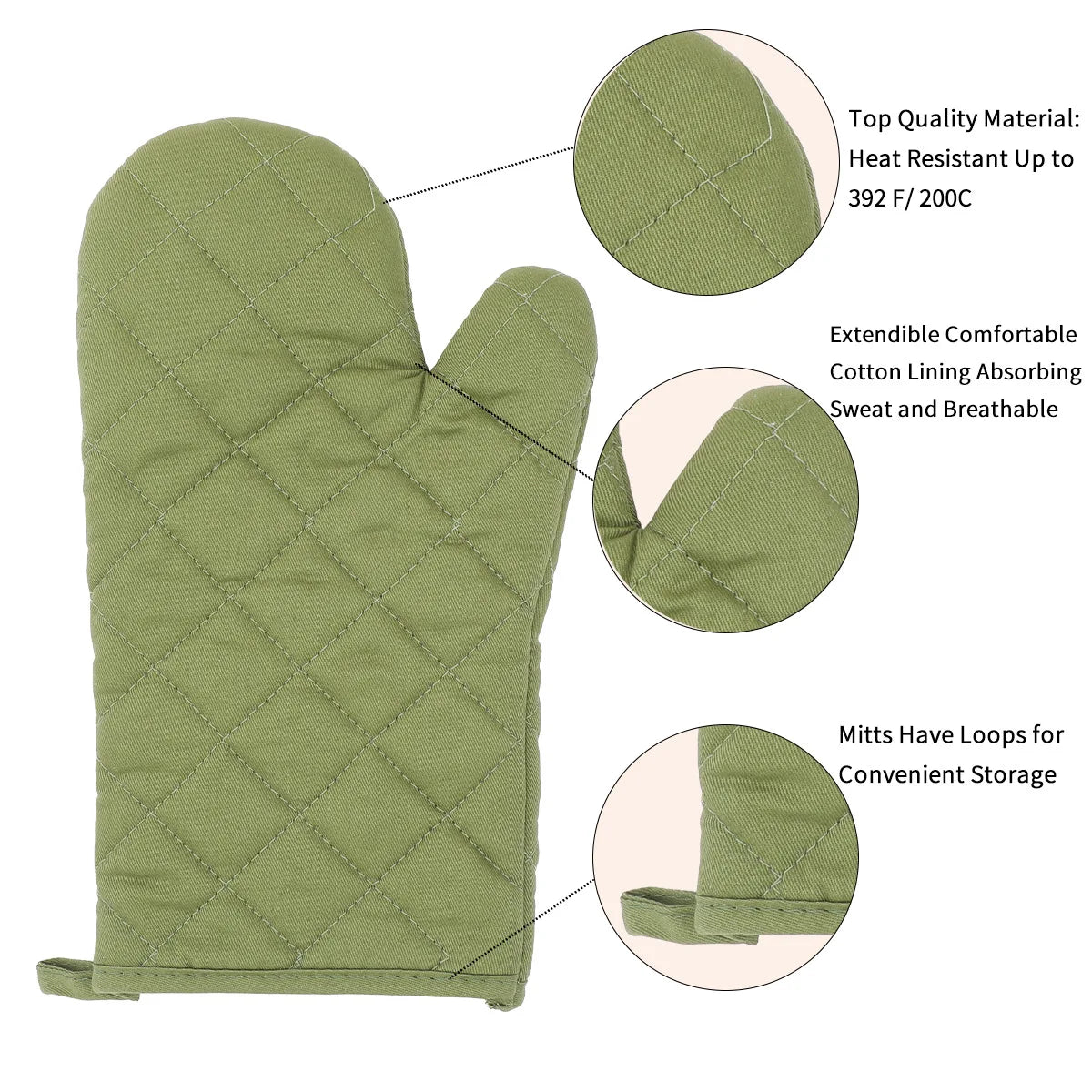 Heat Resistant Kitchen Gloves – 4-Piece Set for Baking, Grilling & Cooking