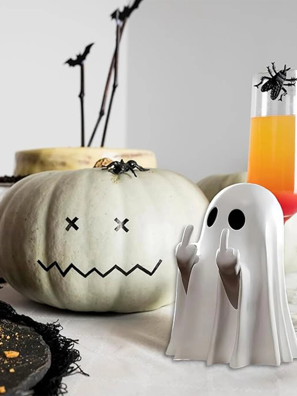 Mischievous Ghost Figurine - Mini Halloween Statue