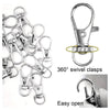 Silver Swivel Snap Hooks with Key Rings (20-Pack)