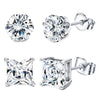 Boucles d'oreilles en acier inoxydable 316L hypoallergéniques avec zircons cubiques