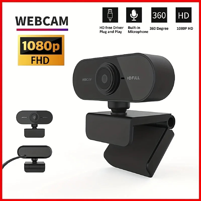 Full HD USB Webcam with Built-in Microphone