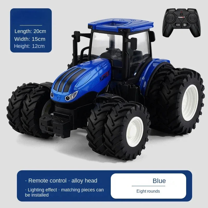 Remote-Controlled Farm Tractor Toy with Realistic Engineering Details