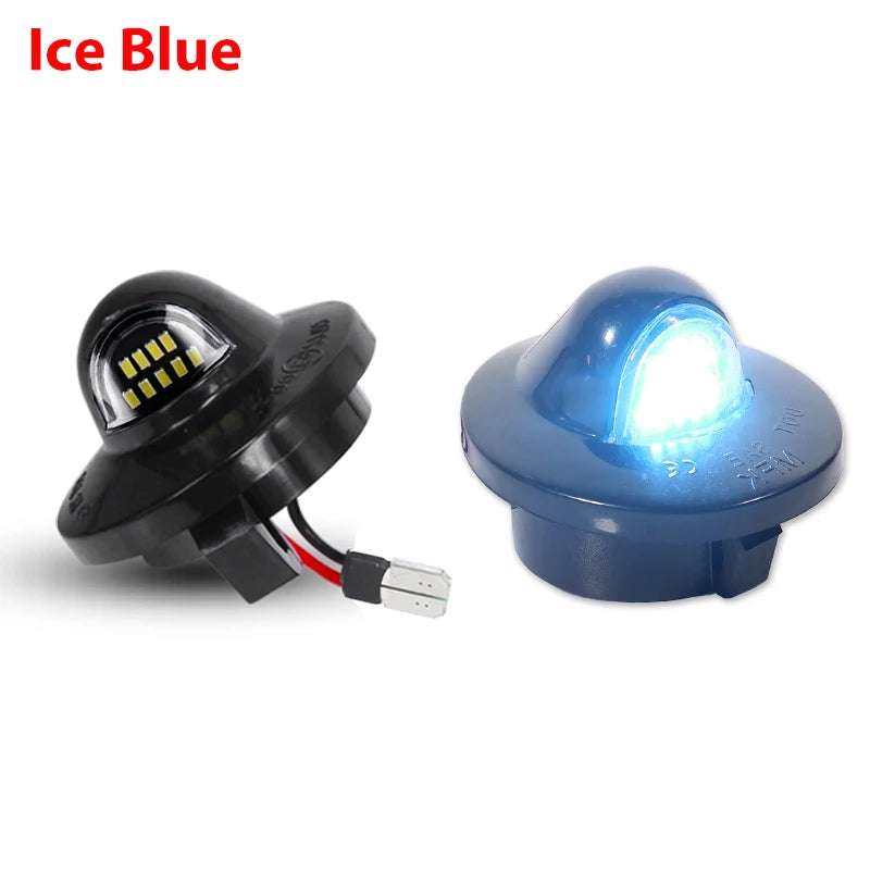 Blaue Hochleistungs-LED-Nummernschildleuchte für Fahrzeuge.