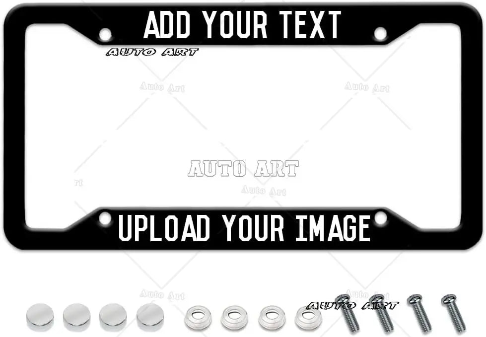 Custom License Plate Frame with Personalized Text and Logo