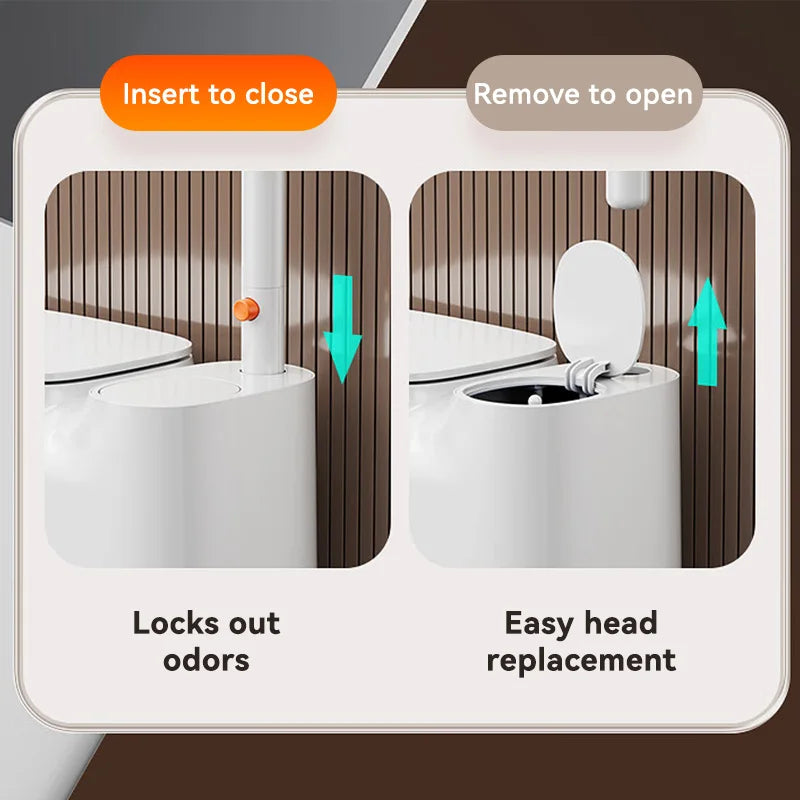 Slim 2-in-1 Bathroom Trash Can with Toilet Brush Holder