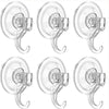 Set of heavy-duty transparent suction cup hooks for various surfaces like shower, window, and door.
