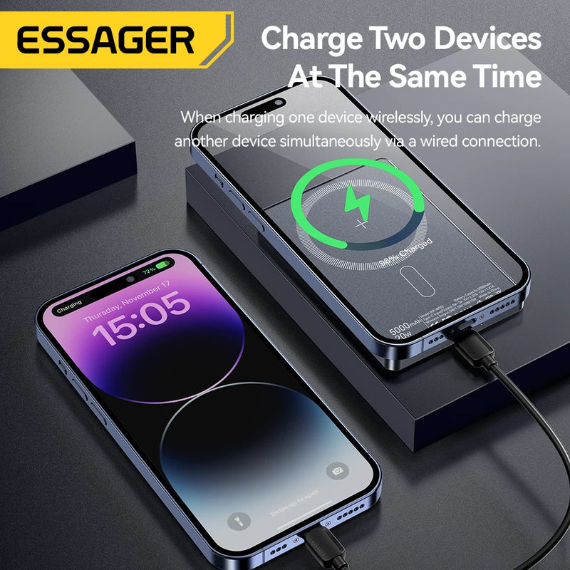 MagSafe-Compatible Wireless Power Bank, 5000mAh, 20W Fast Charge