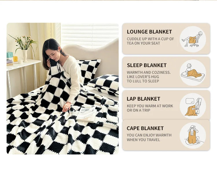 Panda Flannel Throw Blanket - Soft Plush Cover for Couch, Bed & Travel
