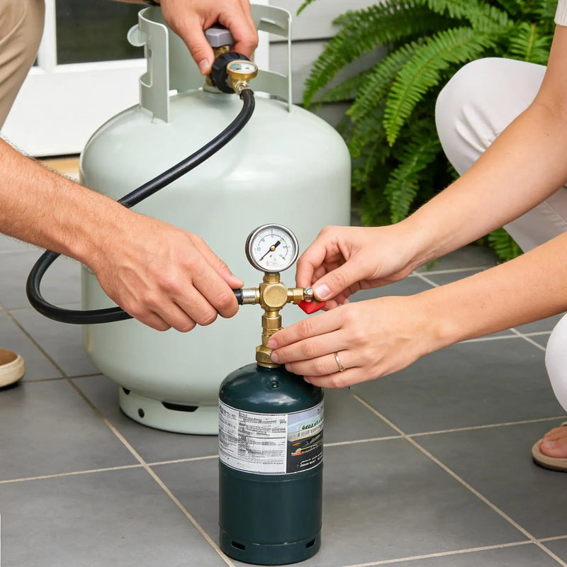 Propane Tank Refill Adapter with Pressure Gauge