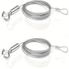 Adjustable stainless steel cable hanging kit with metal hooks and wire for frames and decor