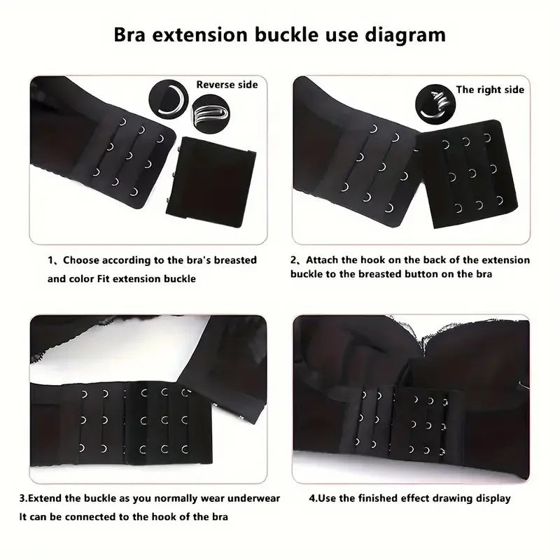 Adjustable Bra Extenders with Flexible 2, 3, or 4 Hook Options