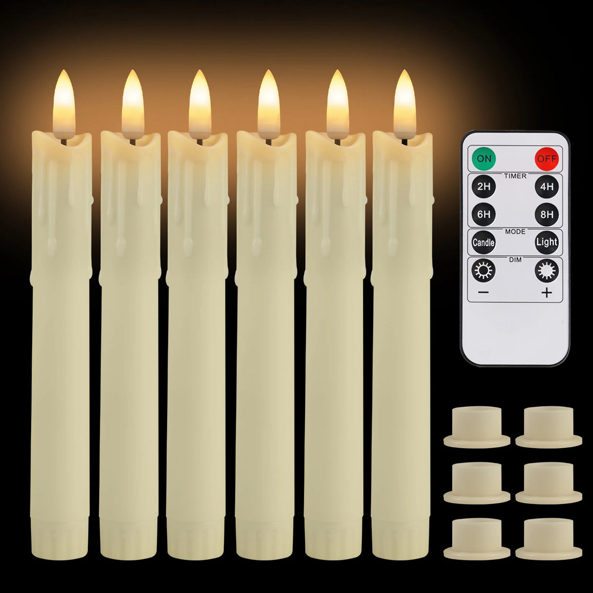 LED Flameless Taper Candles with Remote Control